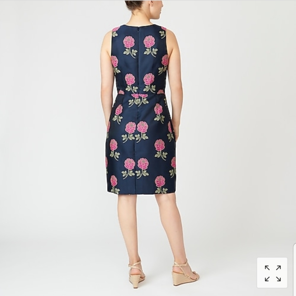 New J.Crew Sheath Dress in Floral Jacquard Size 0 - Picture 3 of 7